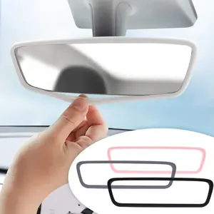 Rearview Mirror Protector Frame for Tesla Model 3 Y S X Highland 2024-2019 Center Console Accessories Silicone Rubber Cover Trim 2026 For your cars