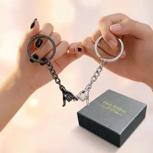 2pcs Pinky Promise Matching Couple Keychains for Him & Her, Durable Metal Keychain Set for Boyfriend, Girlfriend & Best Friend, Ideal Valentine's Day & Birthday Gift