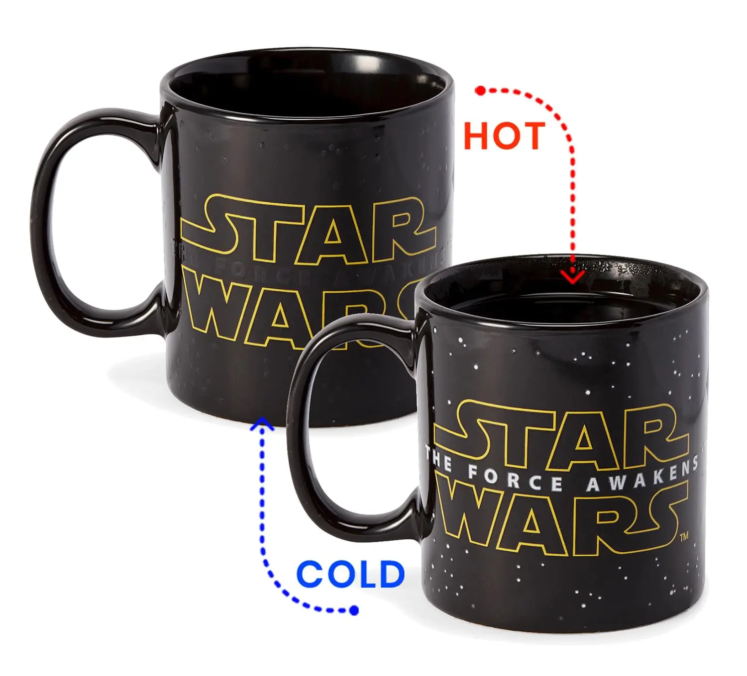 Star Wars The Force Awakens Stylish 20oz Heat-Reveal Ceramic Mug, Science Fiction Collectibles Cup for Drinks, Novelty Print Collectible Cups And Mugs
