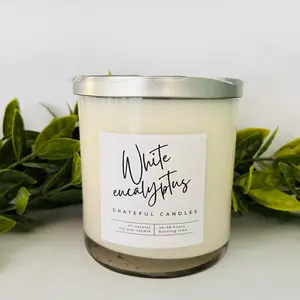 White eucalyptus candle