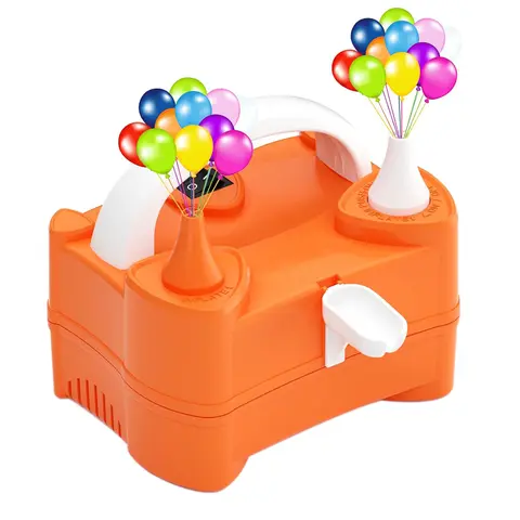Automatic Double-Hole Electric Latex Balloon Pump - 5.5ft Power Cable, Cable Storage, Superior Design, Lemonish Yellow Festive Party Tool for Wedding, Birthday Room Decor & Balloon Column Supplies