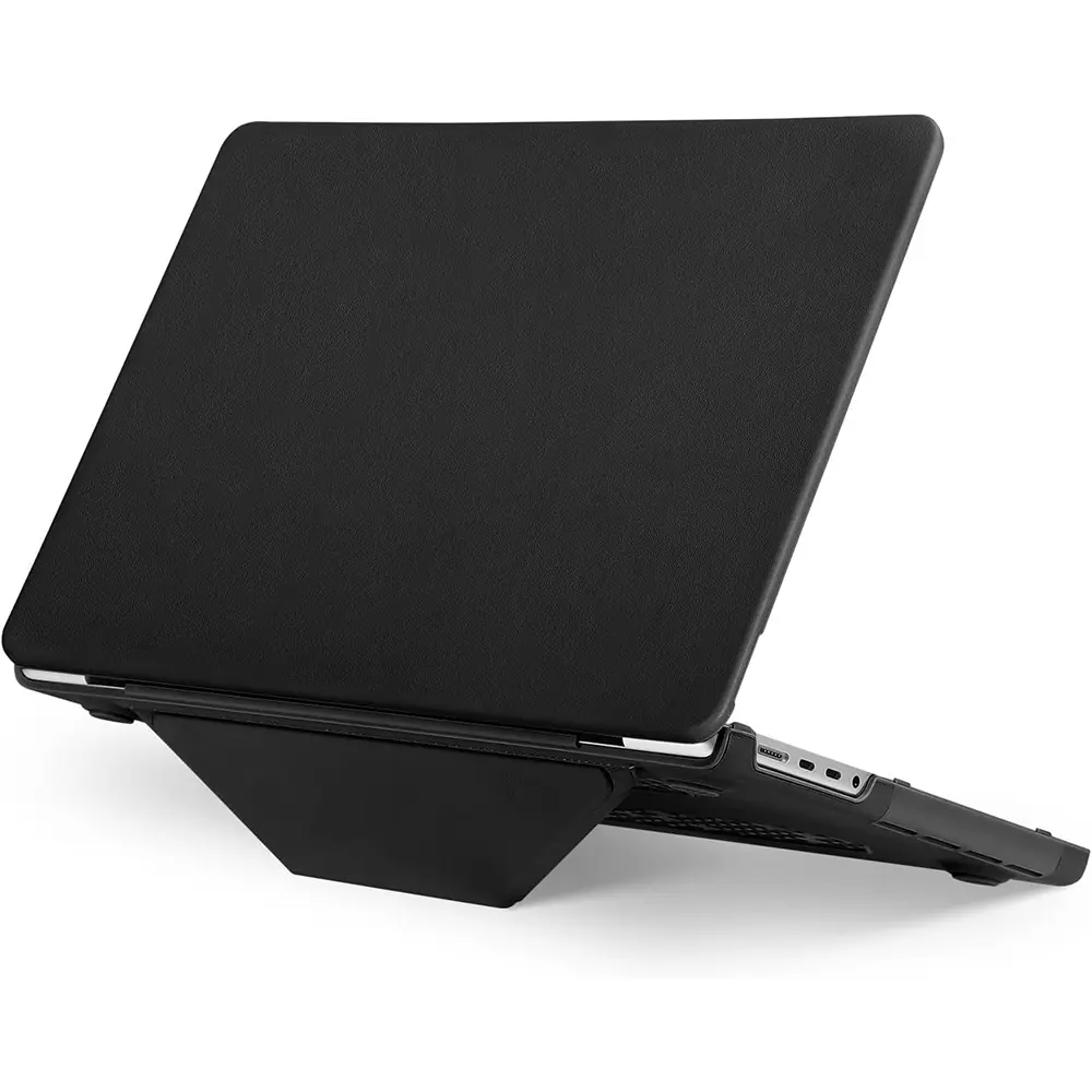 MOSISO Compatible with MacBook Pro 16 inch Case M5 2026 M4 2025 M3 M2 M1 2024-2021 A3429 A3428 A3403 A3186 A2991 A2780 A2485 Pro Max, PU Leather Coated Hard Shell Case Cover with Fold Kickstand, Hybrid, Office
