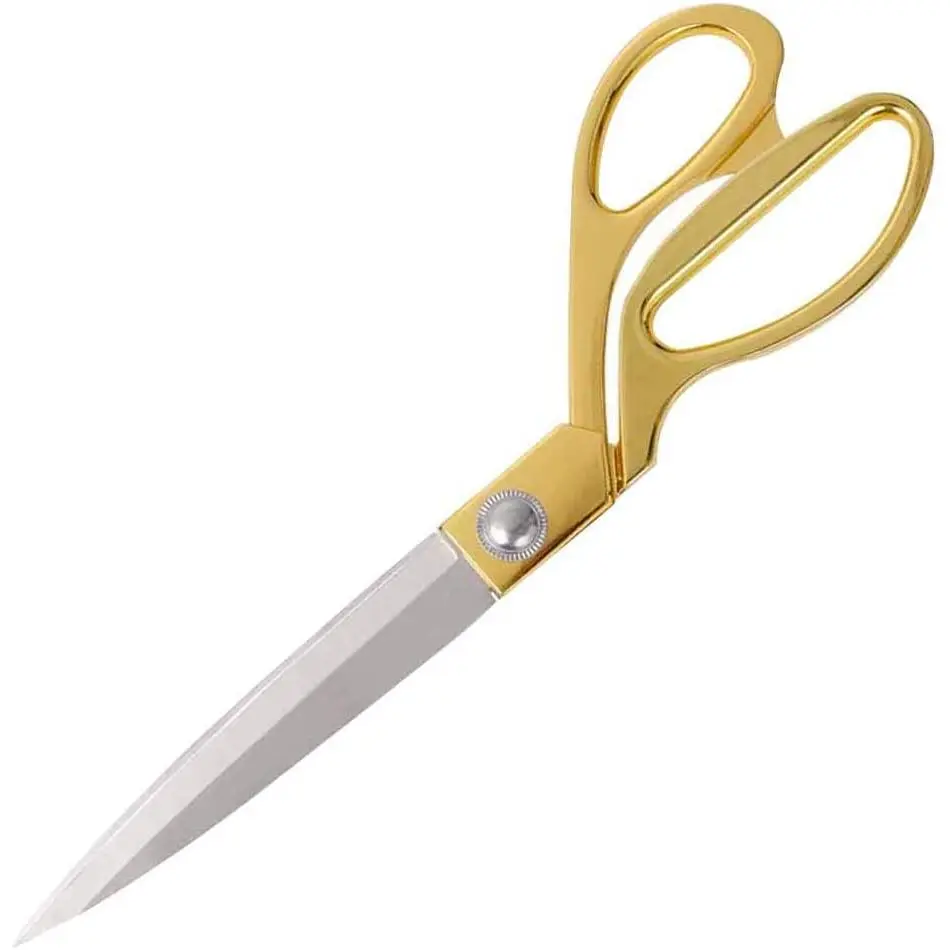 11-in Professional Stainless Steel Heavy-Duty Tailor Scissors, Gold - Budget-Friendly Hand Tool for Crafts - Ideal for Arts Enthusiasts, Sewing