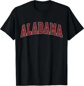 100% Cotton Unisex Alabama AL Vintage Sports Design Gifts Men Women Boy Girl T-Shirt