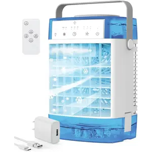 Portable Air Conditioners, Air Cooler with Remoter Evaporative Personal Mini AC, 3 Wind Speed, 2-4-8H Timer, 3 Modes, Colorful Night Light, Portable AC for Room, Car, Bedroom, Camping