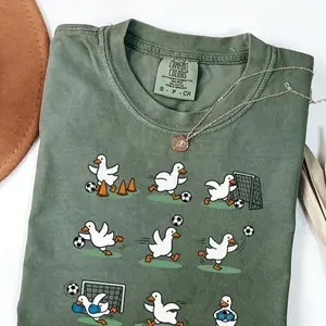 [Sale Up To 50%] Funny Goose Soccer Shirt, Comfort Colors Soccer Tee, Goose Soccer Player Shirt, Soccer Mom Gift, Soccer Coach Gift, Cute Soccer Graphic Streetwear T-shirt