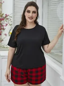 Nightingale Beauty Plus Size Plaid Pajamas