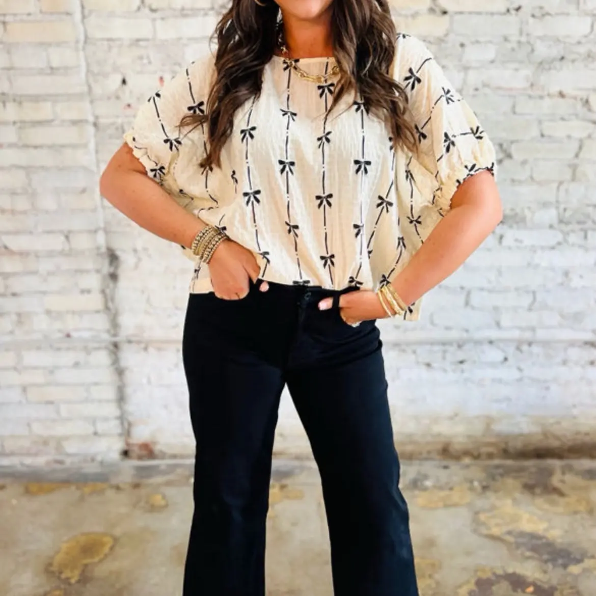Short Sleeve Bow Top