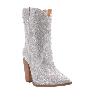 Dingo Ladies Neon Moon Silver Rhinestone Booties DI567-GY6