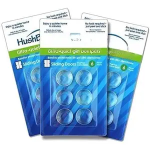 Ultra-Quiet, Energy Absorbing Compound Bumpers for Large Cabinets, Sliding & Pocket Doors - 18 count - Multi-Compound Polyurethane Absorbs Shock & Dampens Sound