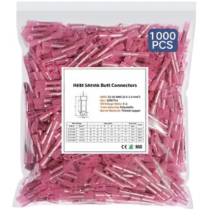 1000 count Heat Shrink  Connectors, 22-16 AWG Marine Grade Insulated Crimp Wire Connectors,  Electrical Connectors  Splice for Boat  Wiring