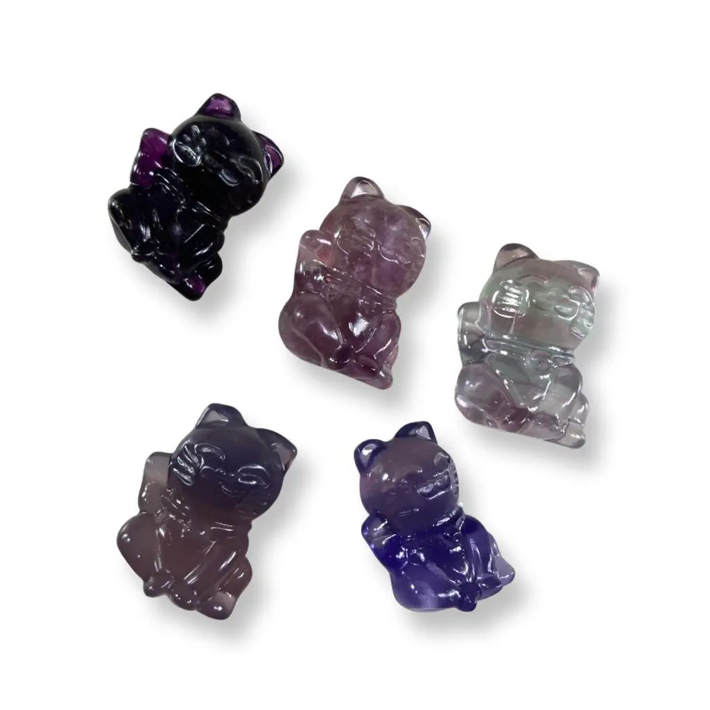 Mini Fluorite Lucky Cat