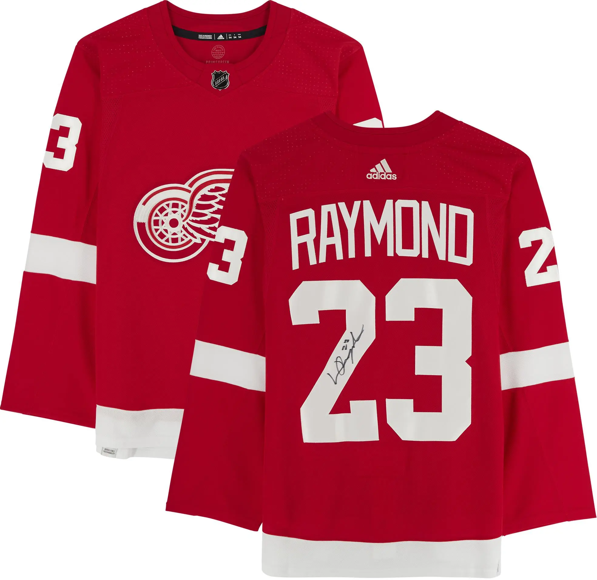 Lucas Raymond Detroit Red Wings Autographed Red Adidas Authentic Jersey - Fanatics Authentic Certified