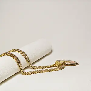 Hip Hop Rhinestones Cuban Chain [CB 1920] Letter " C " Bear, Letter " G " Pendant Personalized Trend Necklace for Men and Woman, Gift, Souvenir