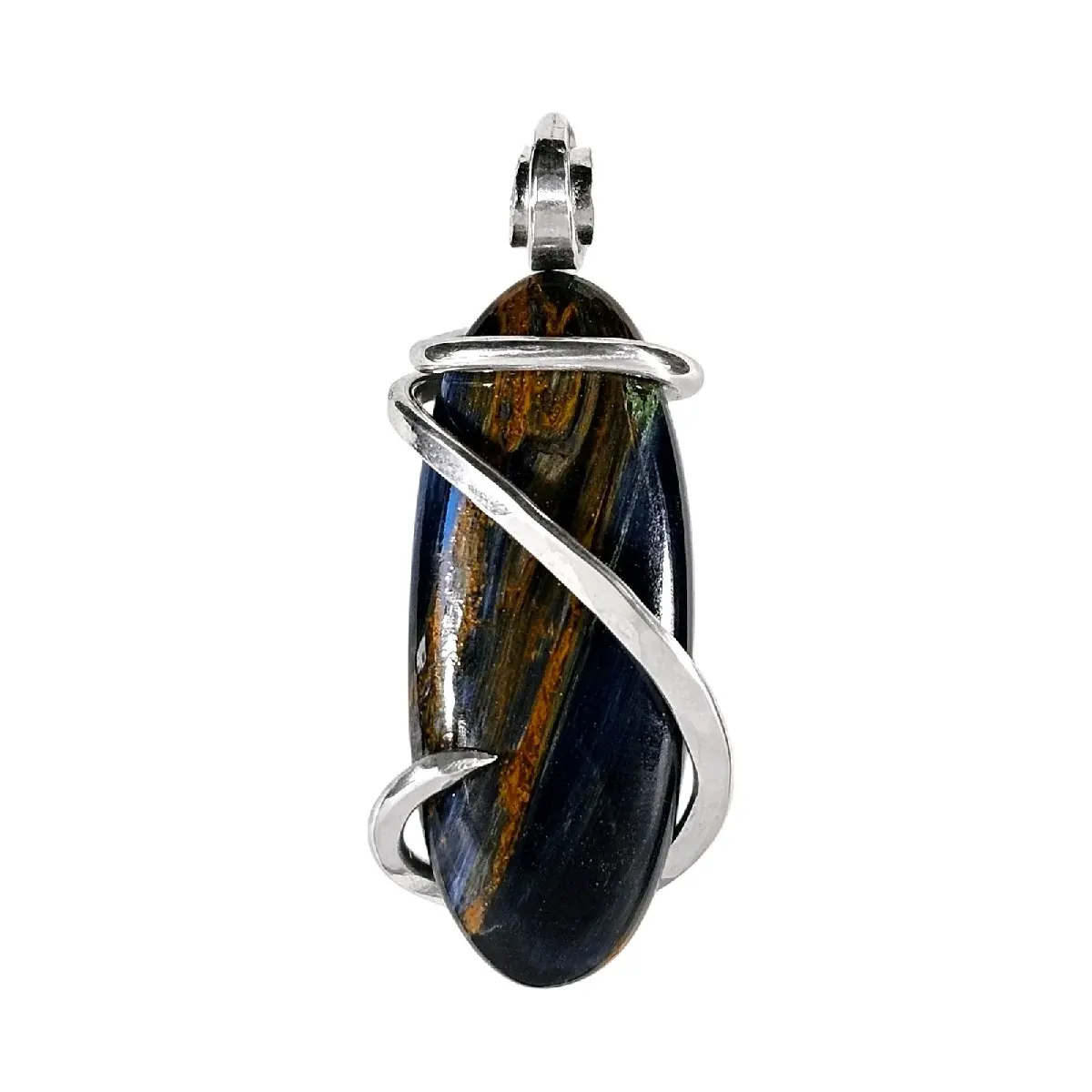 Pietersite Handmade Stone Pendant Wrapped in Silver