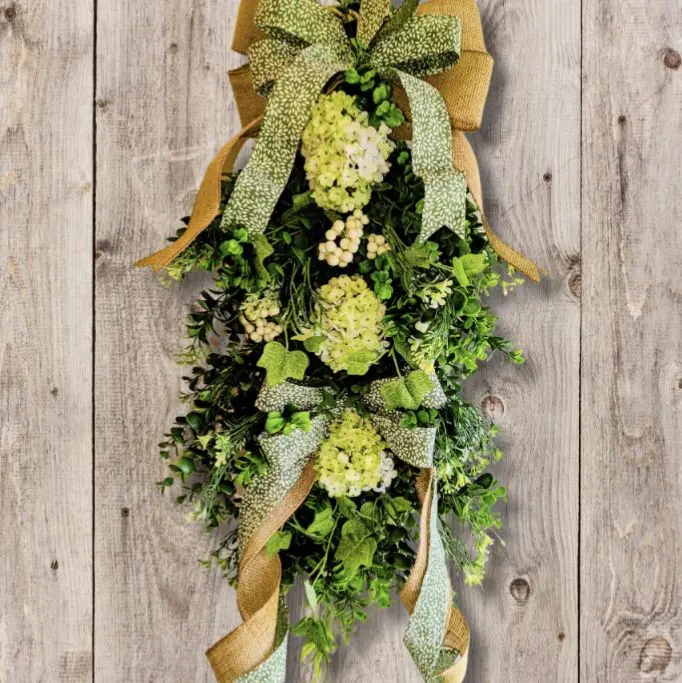 Farmhouse Hydrangea Wreath, Rustic Everyday Front Door Swag