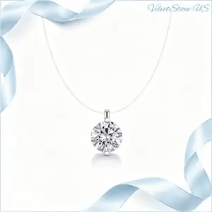 Exquisite 2026 summer new necklace, moissanite 925 silver invisible transparent thread mermaid tears collarbone chain strap certificate