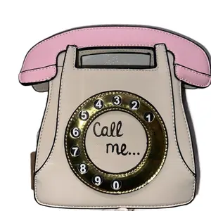 Women Telephone Shaped Handbag and Purses Retro Phone Top-Handle Shoulder Bags Crossbody Call me