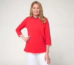 Liberty Belles by Kim Gravel French Terry Americana Trim Kanga Hoodie