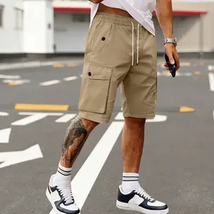 Men’s cargo shorts with adjustable drawstring waist—casual work shorts for outdoor activities and everyday wear, casual lifestyle style