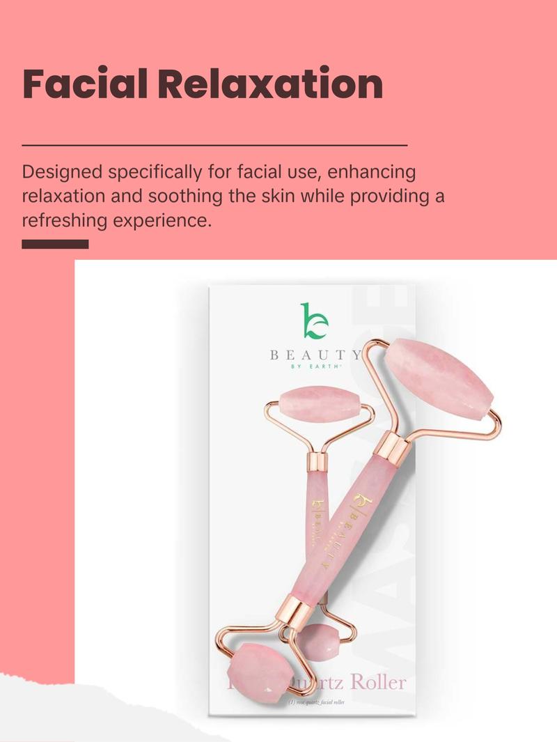 Rose Quartz Roller - Face Massager for Facial Relaxation and Skincare