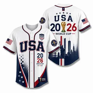 USA 2026 Soccer Fan Jersey for Men Women, Baseball Style Football Supporter Shirt, Patriotic American Sports Graphic Tee Gift Outfit for Fans