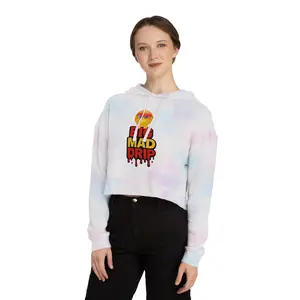 Big Mad Drip Cropped Sweatshirt, Trendy Hooded Sweatshirt, Funny Sweatshirt for Women, Emoji Apparel, Gift for Her, Casual Wear Comfort Cotton Piece Womenswear
