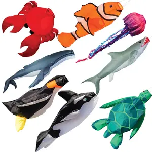 In the Breeze Big Breeze Windsock™ - Large 3D Beach Windsock for Yards Gardens Patios Vibrant Bright Fade Resistant Polyester Fabric Fully Inflatable Design