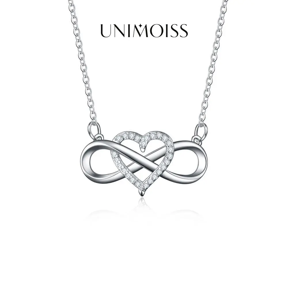 UniMoiss Infinity Heart Pendant Love Necklace - Wedding Engagement Gift, Daily Wear Costume Jewelry