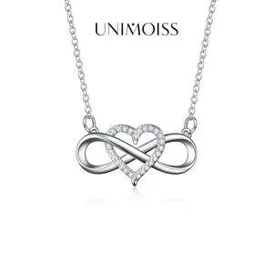 UniMoiss Infinity Heart Pendant Necklace Wedding Engagement Anniversary Valentine's Day Birthday Gift Daily Wear Jewelry