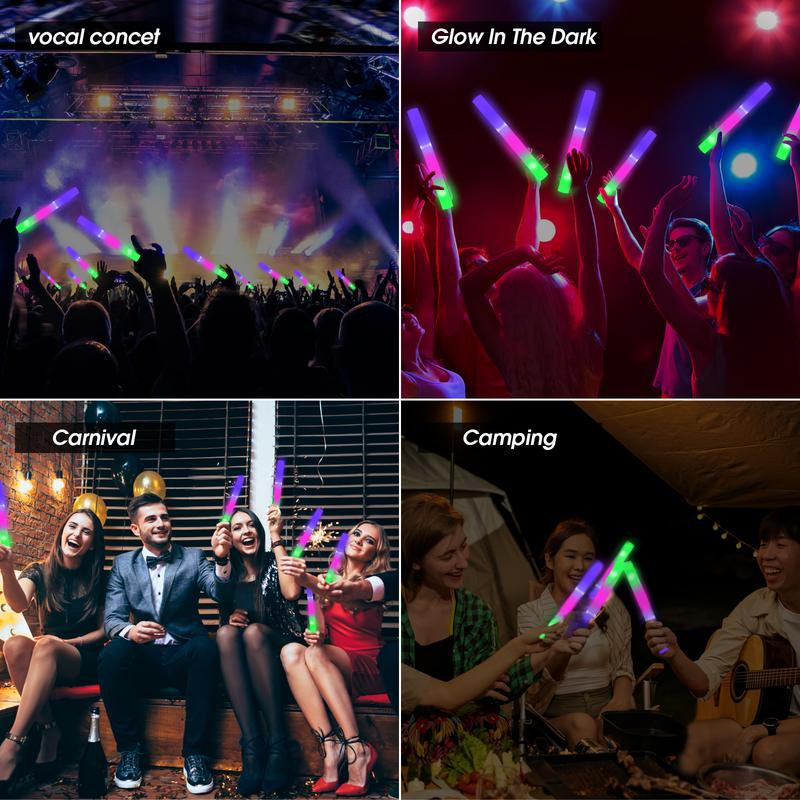 50-Pack LED Glow Sticks - Multi-Color  Sticks with 3 Dynamic Modes | Battery Operated Party Supplies for Festivals, Raves, Weddings & Holidays | Perfect Party Favors, Decor + Gifts for BF/GF & Festive Celebrations Chrimas favors