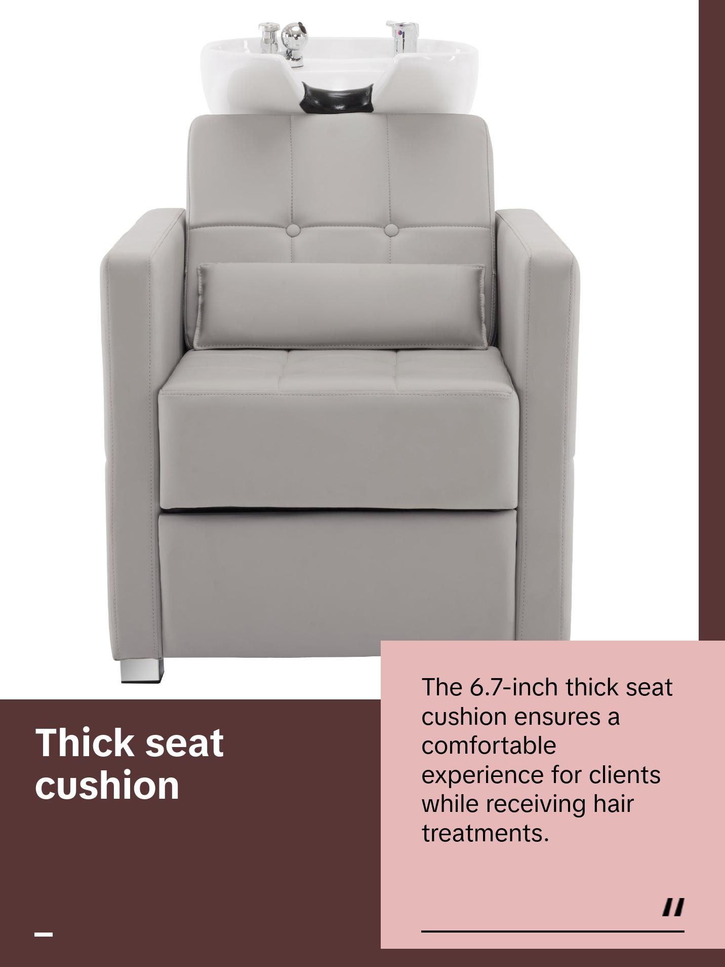 BarberPub Shampoo Chair with Backwash Ceramic shampoo Bowl Unit Station 9309