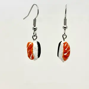 Shushimi Clay Earrings - Unique Design with Colorful Sushi Inspired Charms on Silver Hooks