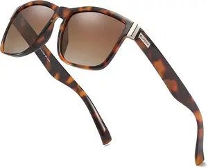 Polarized Sunglasses for Men & Women – UV400 Protection, Scratch Resistant Lenses, Lightweight Tortoise Frame, Square HD Vision Shades for Driving, Outdoor Sports & Everyday Style