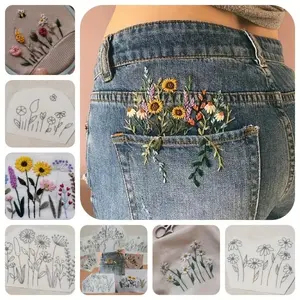 Water-Soluble Embroidery Stabilizer Set with Bamboo Hoops DIY Creative Mark Repair Clothes Kit, Ideal for Sewing Projects, Embroidery Craft