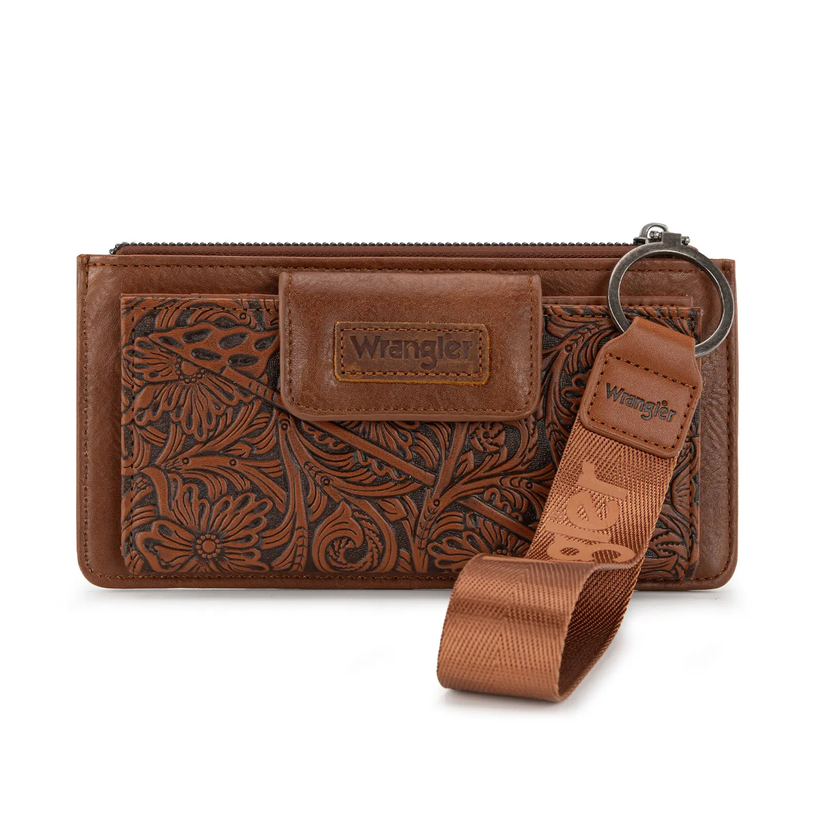 Wrangler Western RFID Wristlet Wallet for Women with Zipper Pocket
