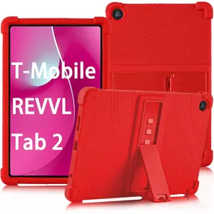 for T-Mobile Revvl Tab 2 Tablet Case 10.1 Inch 2025,Soft Silicone Revvl Tab 2 10.1 Case for Kids with Adjustable Bracket