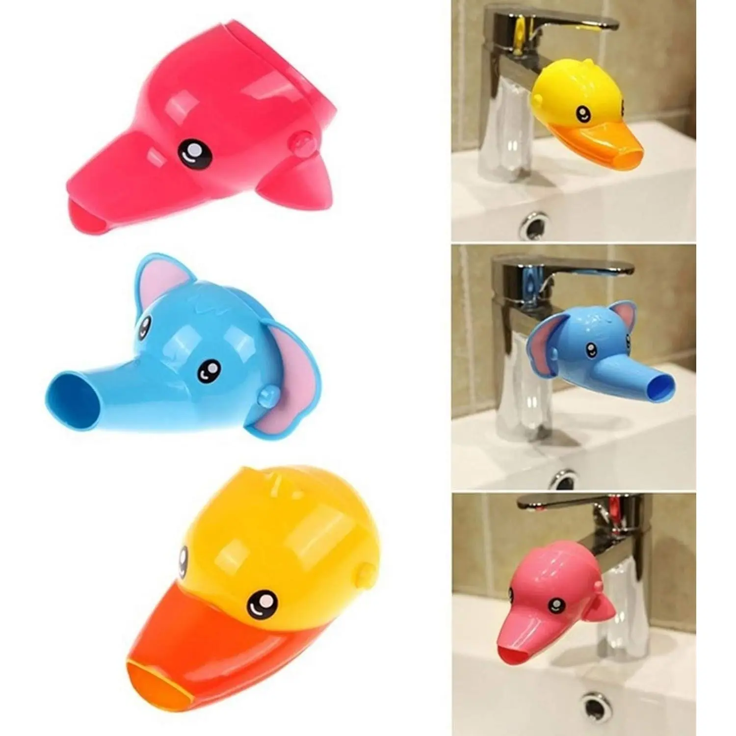 Baby and Children's faucet extension faucet guide sink extender long hand device diverter (3 Packs)
