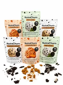 NutraChurn High-Protein Ice Cream Mix - Cookie Lovers 6-Pack – ~50g Protein Per Pint – For Ninja Creami – Each Pouch Makes 1 Pint - 2x Cookies & Cream, 2x Cookie Butter, and 2x Mint Cookie