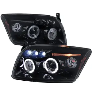 2007-2012 Dodge Caliber Dual Halo Projector Headlights (Glossy Black Housing/Smoked Lens)