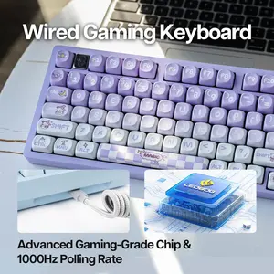 LEOBOG Hi75 Keyboard, 75% Wired Gaming Keyboard with Mode Knob, Custom Creamy Mechanical Keyboards with Hot Swappable Programmable Macro RGB Backlit for Mac PC Tablet PS4 PS5 Xbox