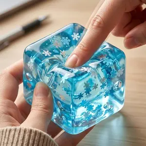 Snowflake Ice Stress Ball Relaxing Fidget Toy, Soft Slow Rise Sensory Anxiety Relief Cube for Adult Teen Classroom Prize Children’s Day Gift,Event gifts,Father's Day and Mother's Day gifts