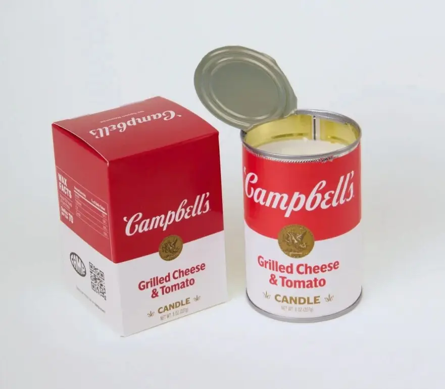 Campbell’s Limited Edition Tomato Soup & Grilled Cheese Aroma Wax Candle, 4.5" Tall Decorative Home Supplies Freshener, Room-Use Home Decor Candle, About 70H