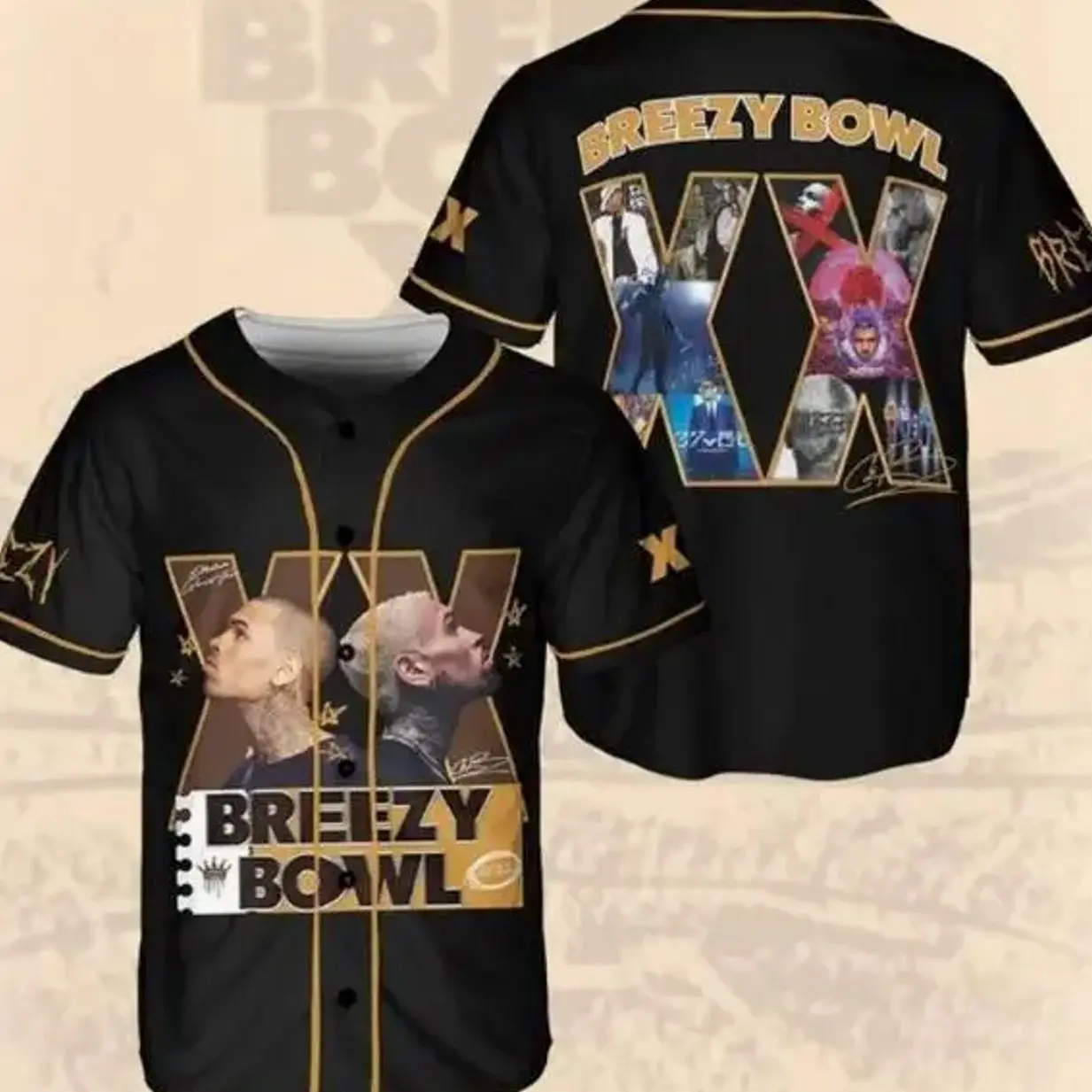 New Design CB Brezy Bowl North American Baseball Jersey, Limited Edition Football Jersey, CB Merch, New Album, Birthday Gift KVL