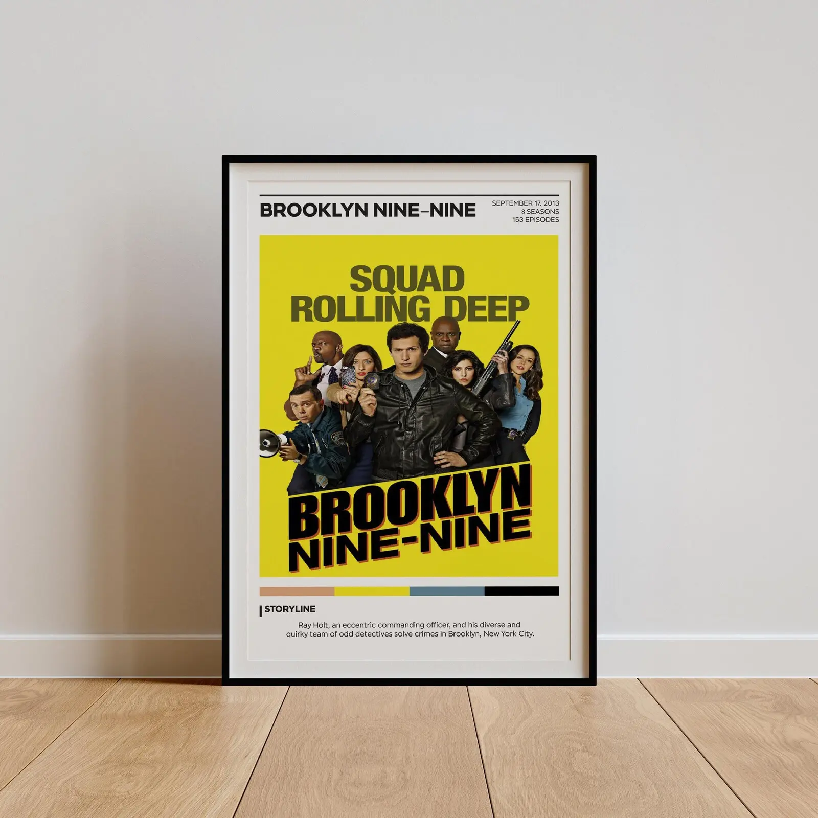 Brooklyn Nine-Nine Poster | TV Show Poster | Vintage Retro Art Print | TV Series Poster | Minimalist Movie Poster | Mid Century Poster