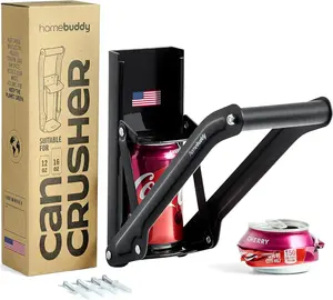 Homebuddy Can Crusher for Recycling - 12 Oz. and 16 Oz. Can Crusher Wall Mounted for Aluminum - Compact and Easy to Use, Mounting Rivets Included, Man Cave Accessories HomeBuddy