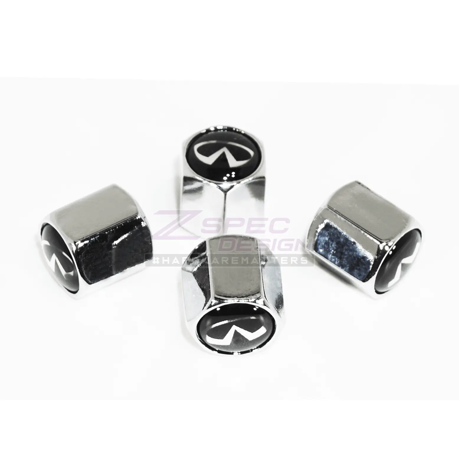 Chrome Valve Stem Tire Caps, Style: INFINITI Chrome Valve Stem Tire Caps, Style: INFINITI