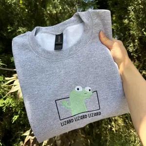 Lizard Embroidered Sweatshirt Unisex