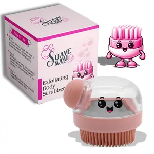 Suave Mami Fillable Silicone Body Massager Brush for Shower Use with Gentle Exfoliating & Cleaning Tool Ergonomic Design for Comfortable Use Bath Bathing Accessories Scrubber