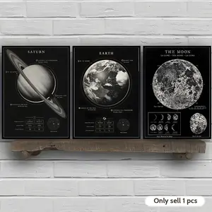 PIKPAKA Solar system planet moon Painting Calligraphy Water-resistant, scratch-resistant, durable and easy to clean. Suitable for decoration in bedrooms, kitchens, cafes. An ideal gift for special occasions and parties.